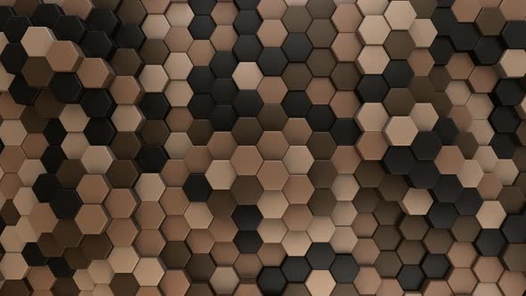 Hexagon Background Coffee - 4K
