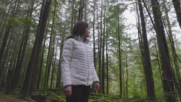 Adventurous Girl Hiking in Canadian Nature