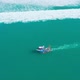 Fishing Boat Floating on Ocean Waves Near Shore - VideoHive Item for Sale