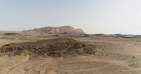 Aerial view of mount Ardon, Ramon crater, Negev, Israel.