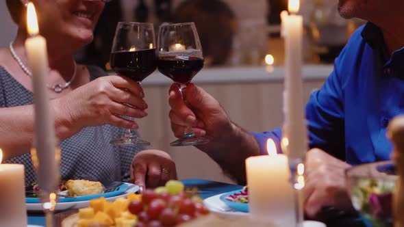 Couple Dining Together with Wine