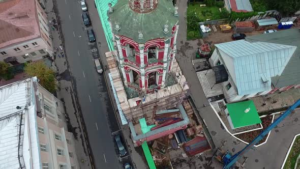 the Process of Restoration of the Bell Tower of an Ancient Monastery