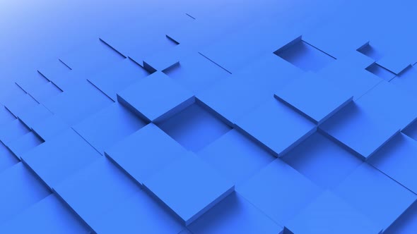 Cubic Shape Abstract Background Blue