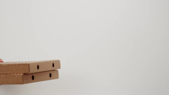 Square Cardboard Boxes on White Background