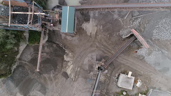 Stationary Granite Crushing Line in the Quarry