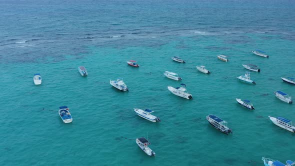 Moored Boats Swaying on the Water Surface