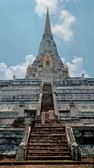 Wat Phu Khao Thong Chedi in Ayutthaya Thailand