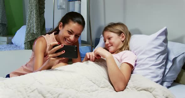 Mother and daughter making video call 4k