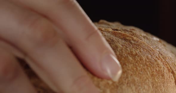 Cut A Loaf Of Fresh Bread