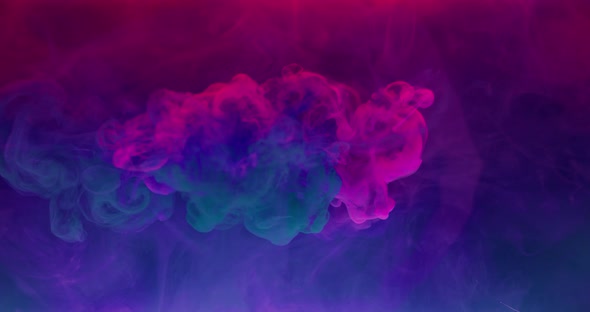 Color Smoke Cloud Ink Water Splash Neon Pink Blue