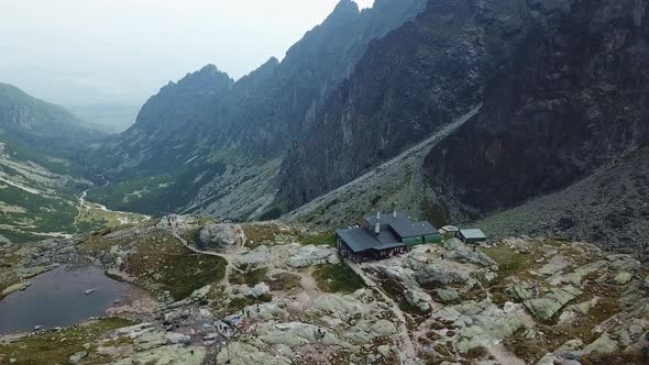 A view of the Teryho chata recreational zone in the High Tatras National Park in Slovakia