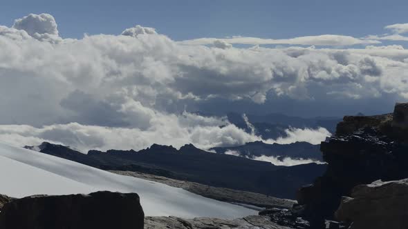 Time lapse of clouds moving over mountains, Sierra Nevada del Cocuy, Colombia