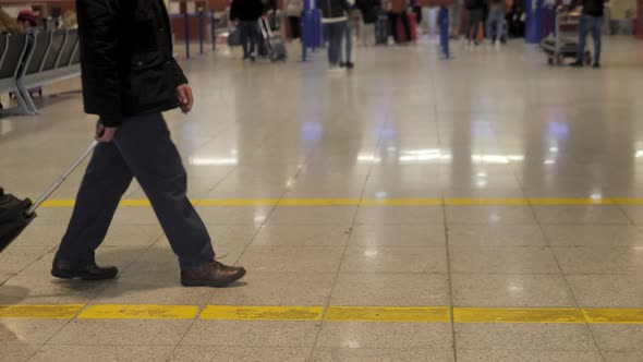 People with Suitcases in Airport Terminal Railway Station Adult Senior Young People Tourist