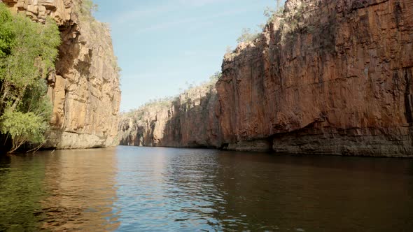 Downstream View of the Second Gorge Cliffs at Katherine Gorge