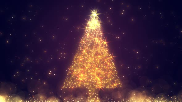 Gold Glitter Chirstmas Tree Background