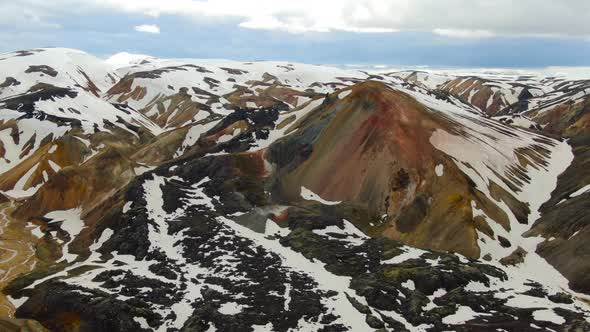 Famous Brennisteinsalda (Sulphur Wave) volcano in Landmannalaugar, Iceland