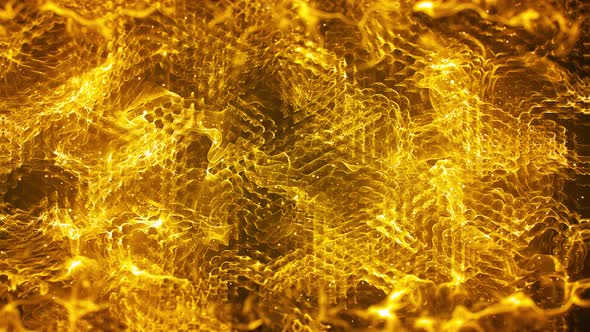 Gold Calm Abstract Waves and Particles