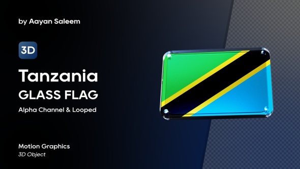 Tanzania Flag 3D Glass Badge