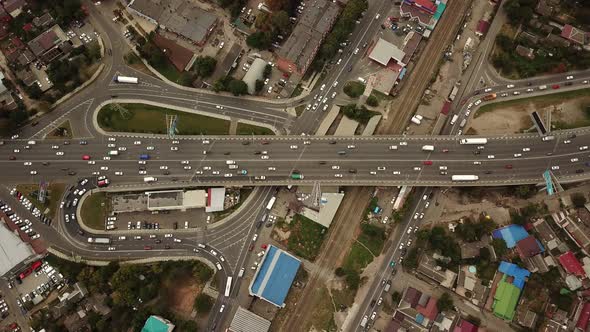 Drones Eye View - Abstract Road Traffic Jam Top View, Transportation Concept 6