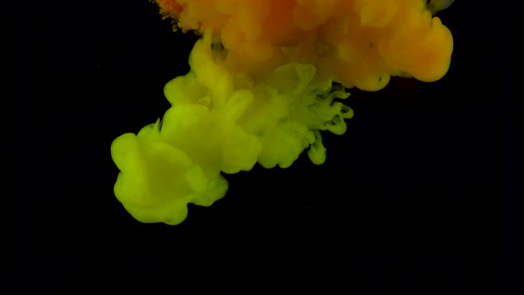 Color Drop Underwater Creating a Silk Drapery, Ink Swirling Underwater