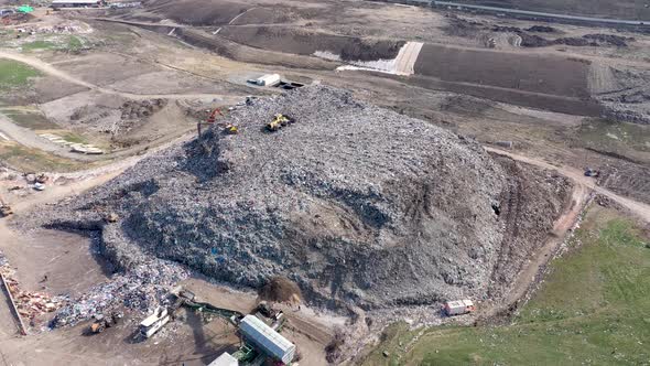 Flying Over a Large Landfill