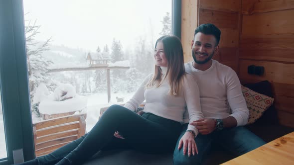 Multiracial Couple Enjoying Winter Holidays