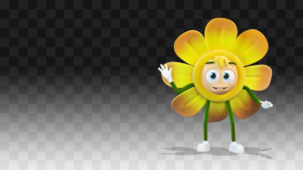 Flower Comes Out From The Right Side Of The Screen And Greeting