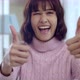 Happy young asian woman smile and thump up feels good - VideoHive Item for Sale
