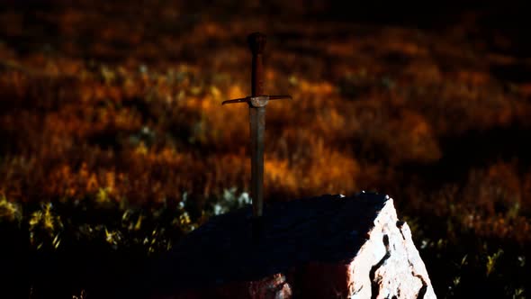 Famous Sword Excalibur of King Arthur in the Rock alt