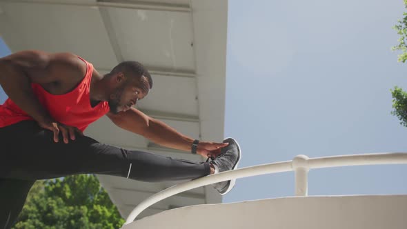 Man exercising in an urban setting