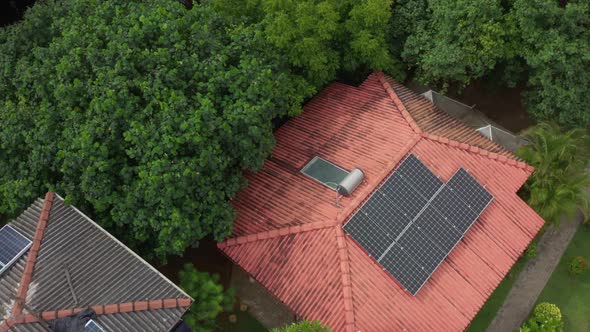 solar panels installed on the roof of the house