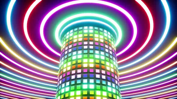 Glowing Colorful Light Tower Vj Loop