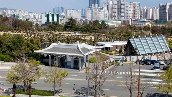 Timelapse United Nations Memorial Cemetery in Busan City