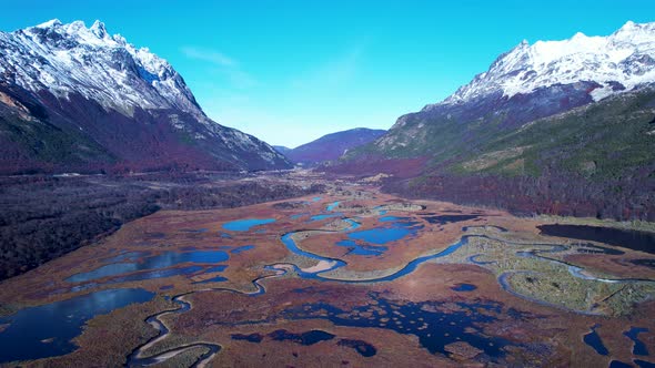 Patagonia landscape. Ushuaia Tierra del Fuego. Patagonia Argentina.