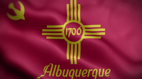 Albuquerque New Mexico Flag Loop Background 4K