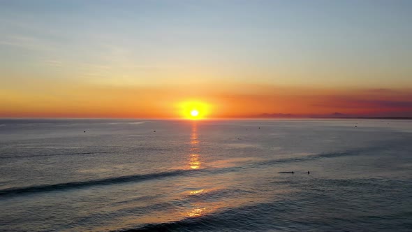 Sunset at coast city of Lakes Region tourism landmark of Rio de Janeiro Brazil