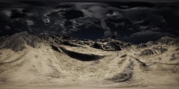 VR 360 Huge Dark Clouds Over Scottish Highlands