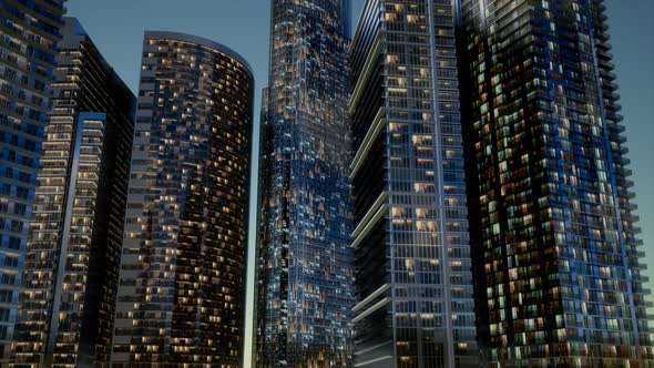 City Skyscrapers at Night