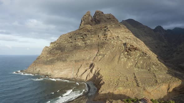 Coastal scenery at Punta del Hidalgo during a cloudy day, Tenerife