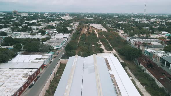 aerial view of train station in Merida Yucatán