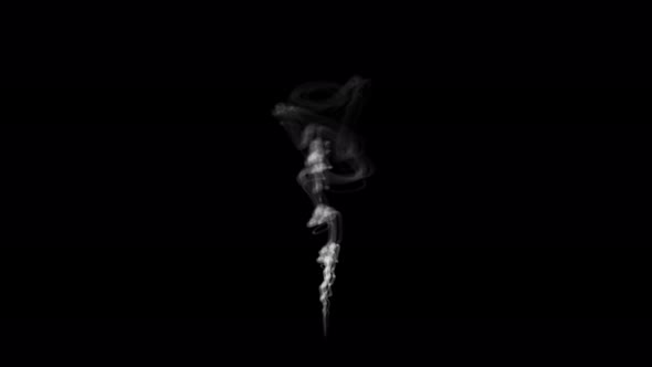 Smoke flow in air on isolated black background