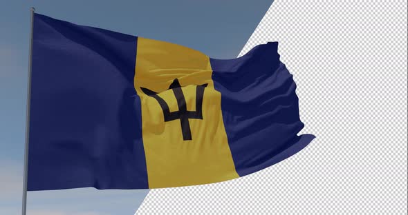 flag Barbados patriotism national freedom, seamless loop, alpha channel