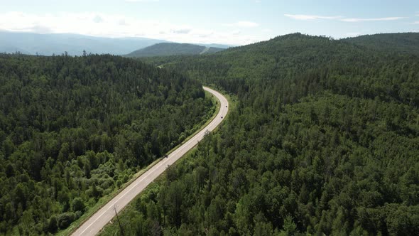 Winding Road in the West Siberian Taiga Ecoregion