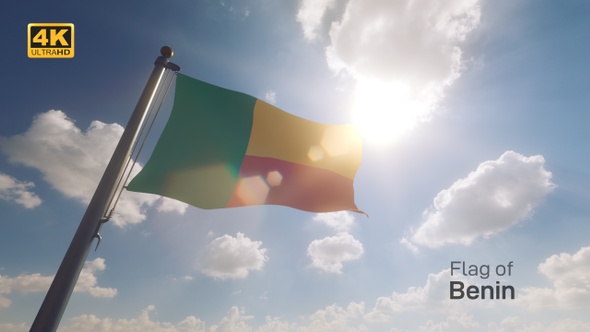 Benin Flag on a Flagpole V2 - 4K