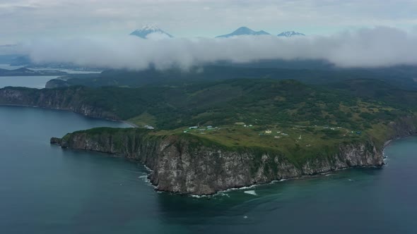 Cape Mayachny with Lighthouse Kamchatka