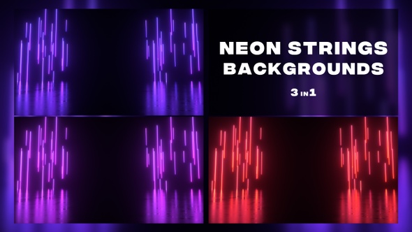 Rising Glowing Neon Strings Frames