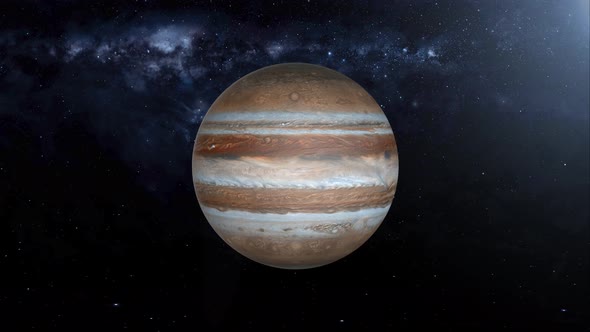 4K Jupiter And Milky Way Seamless Loop