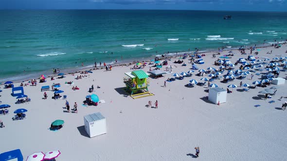 Coast city of Miami Beach Florida United States. Tropical scenery.