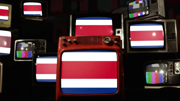 Flags of Costa Rica and Retro TVs.