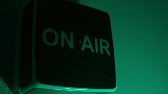 On Air Radio Sign in a Radio Station